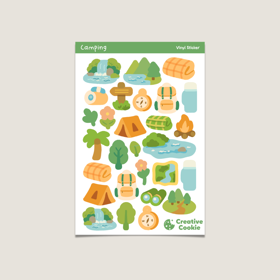 Camping Vinyl Sticker Sheet