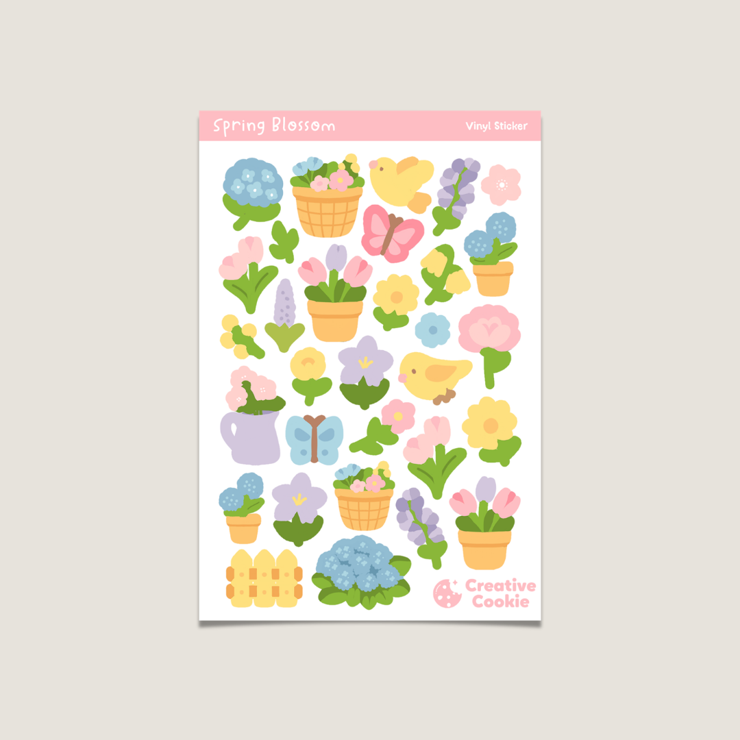 Spring Blossom Vinyl Sticker Sheet