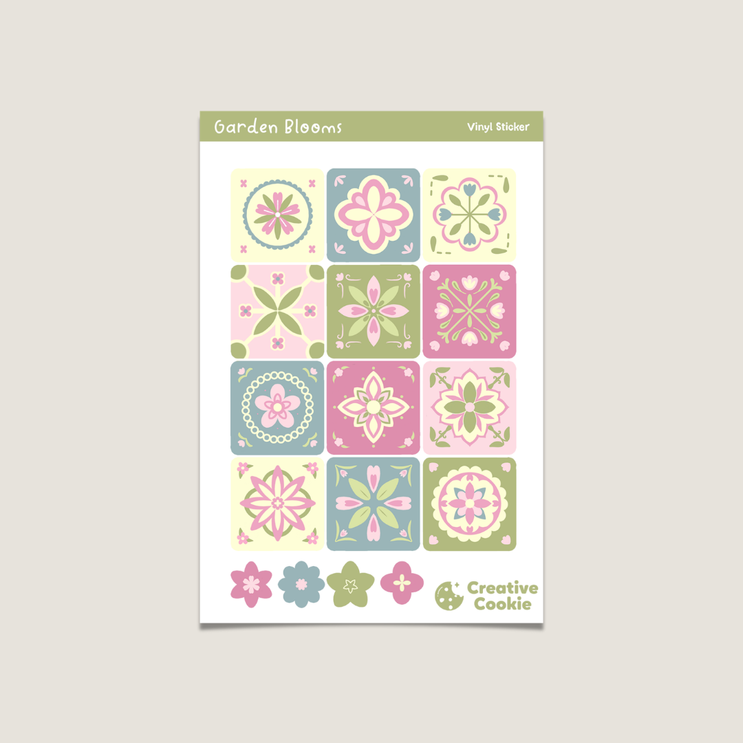 Garden Blooms Vinyl Sticker Sheet