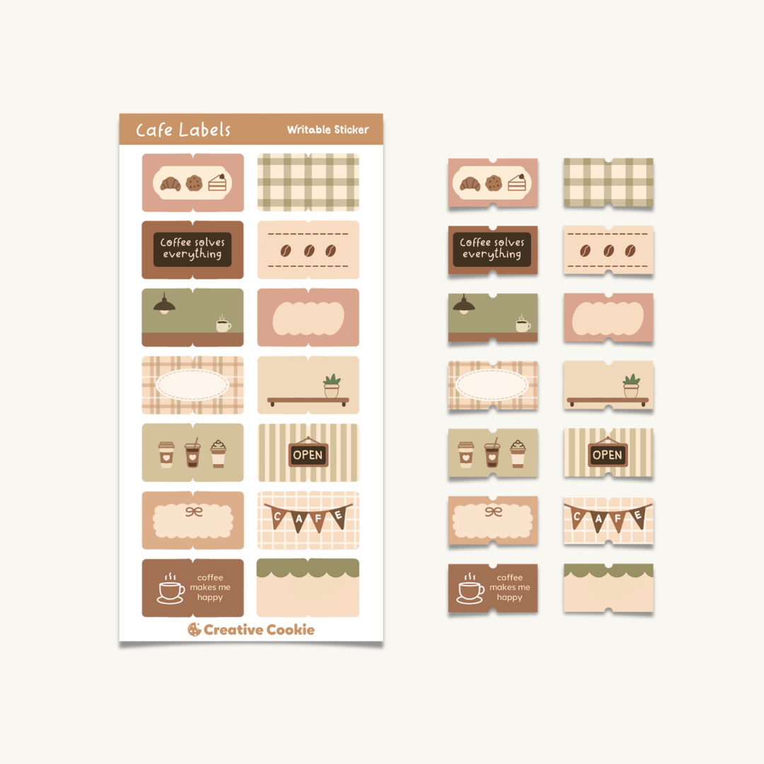 Cafe Labels Writable Sticker Sheet