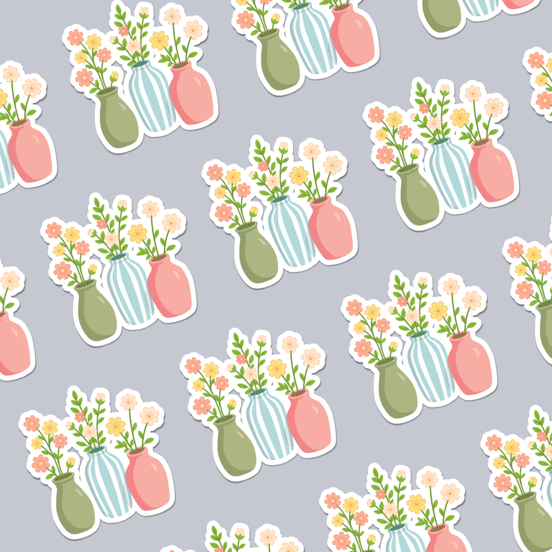 Flower Vase Die-cut Sticker