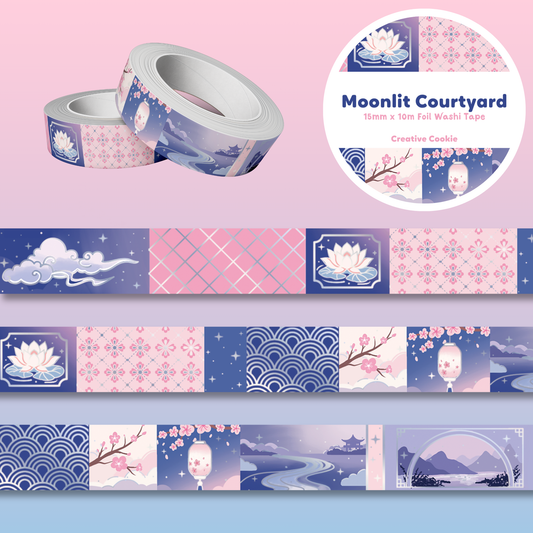Moonlit Courtyard Holo Foil Washi Tape