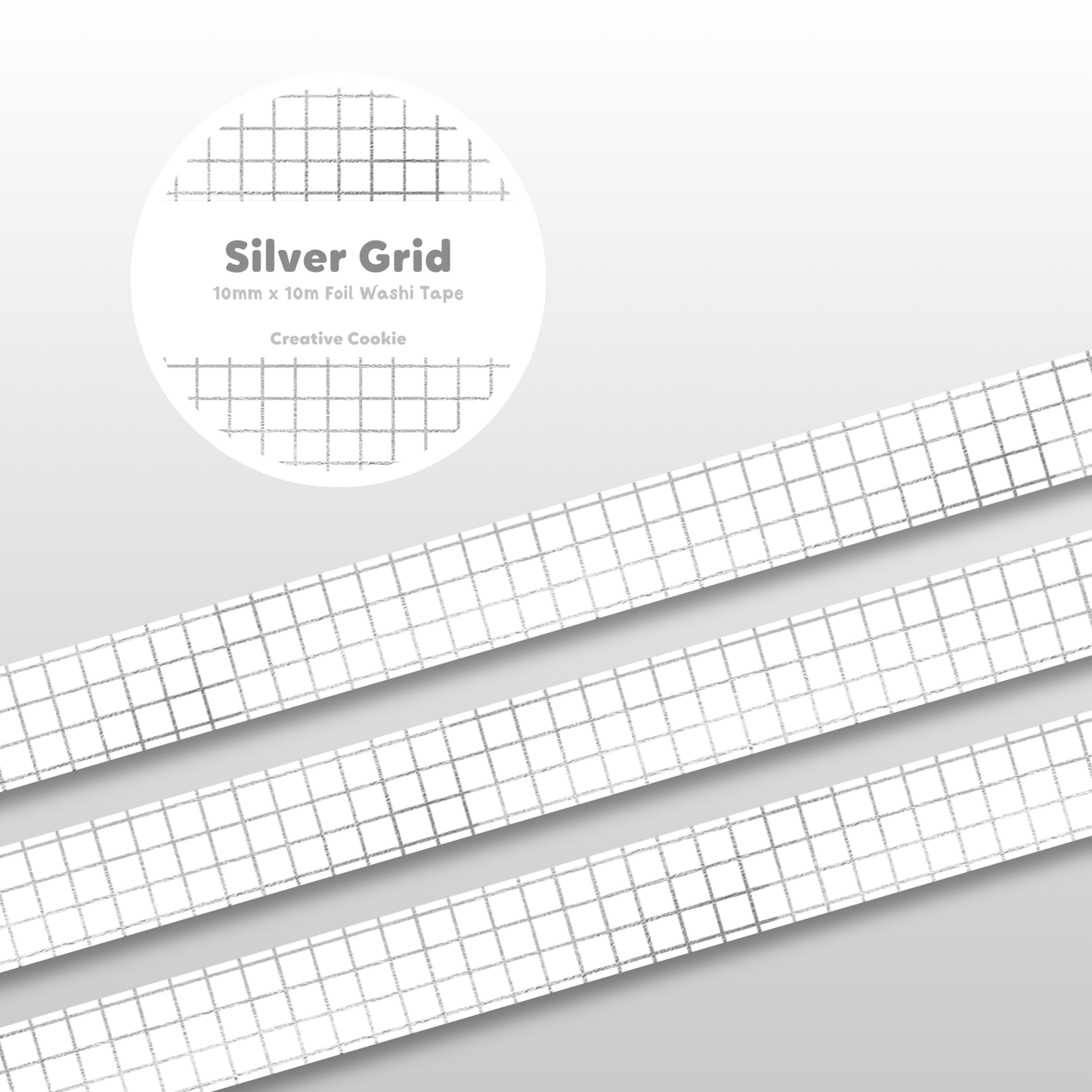Silver Grid Foil Washi Tape