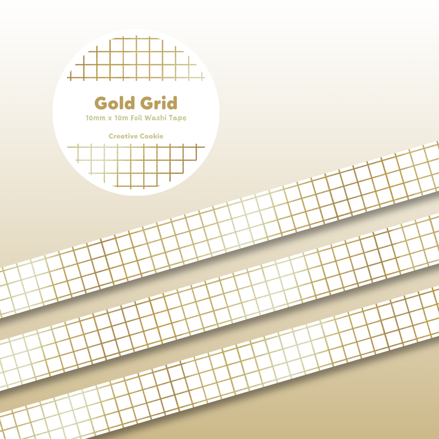 Gold Grid Foil Washi Tape
