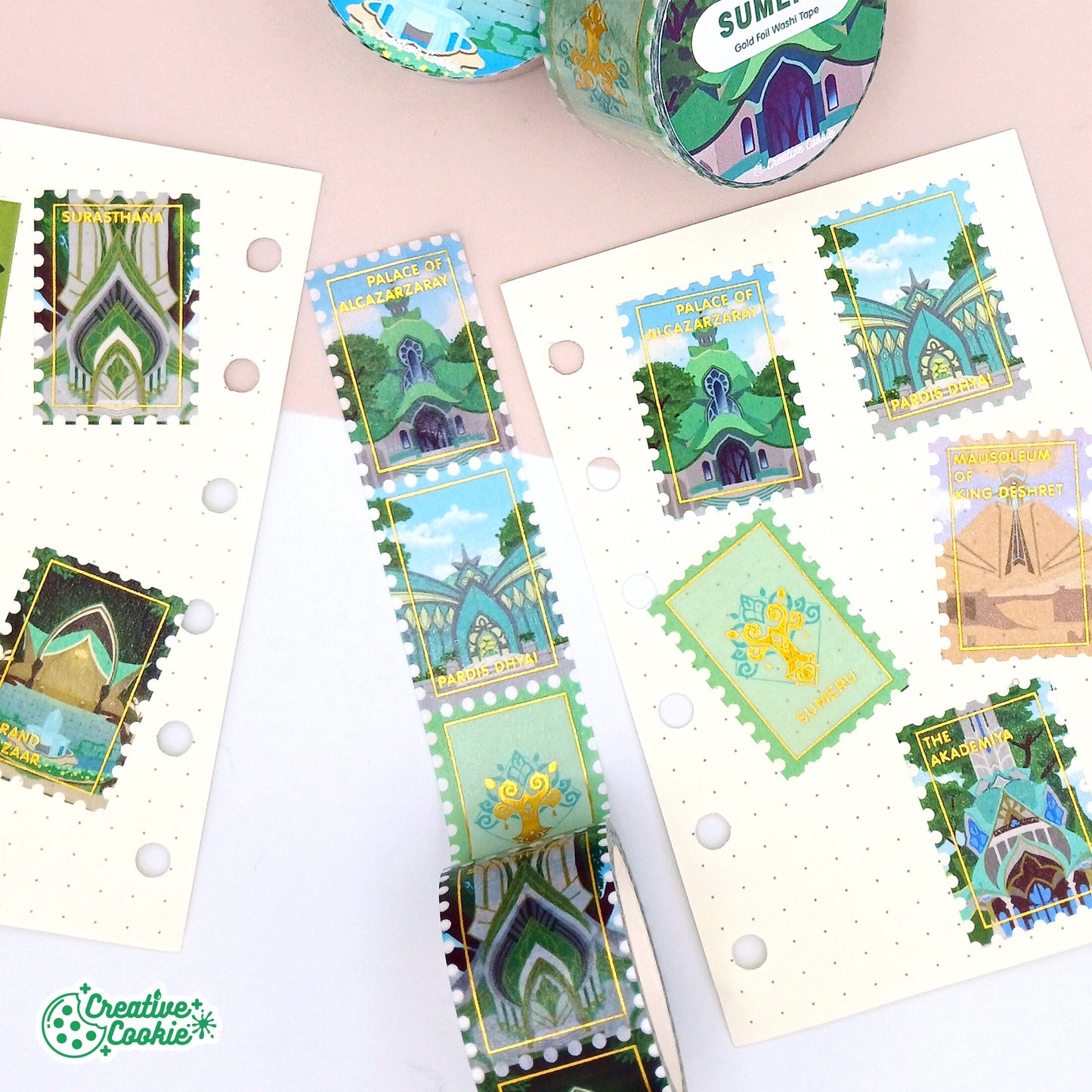 Genshin Impact Sumeru Stamp Gold Foil Washi Tape