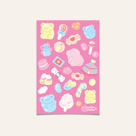 Gummy Bear Laminated Sticker Sheet