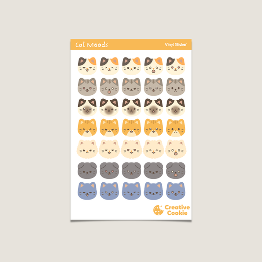 Cat Moods Vinyl Sticker Sheet