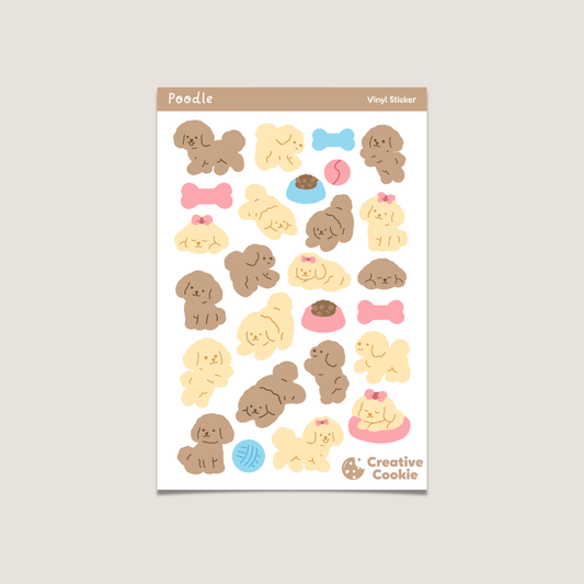 Poodle Vinyl Sticker Sheet
