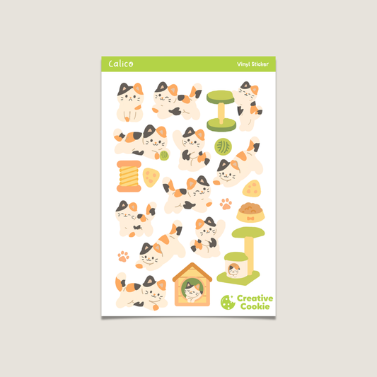 Calico Cat Vinyl Sticker Sheet