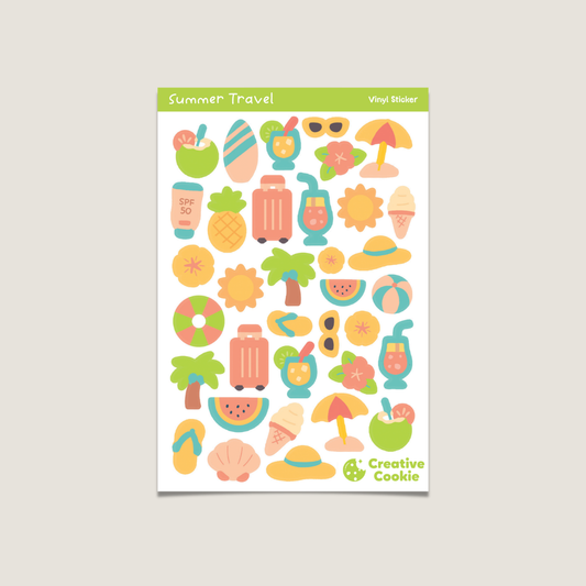Summer Travel Vinyl Sticker Sheet