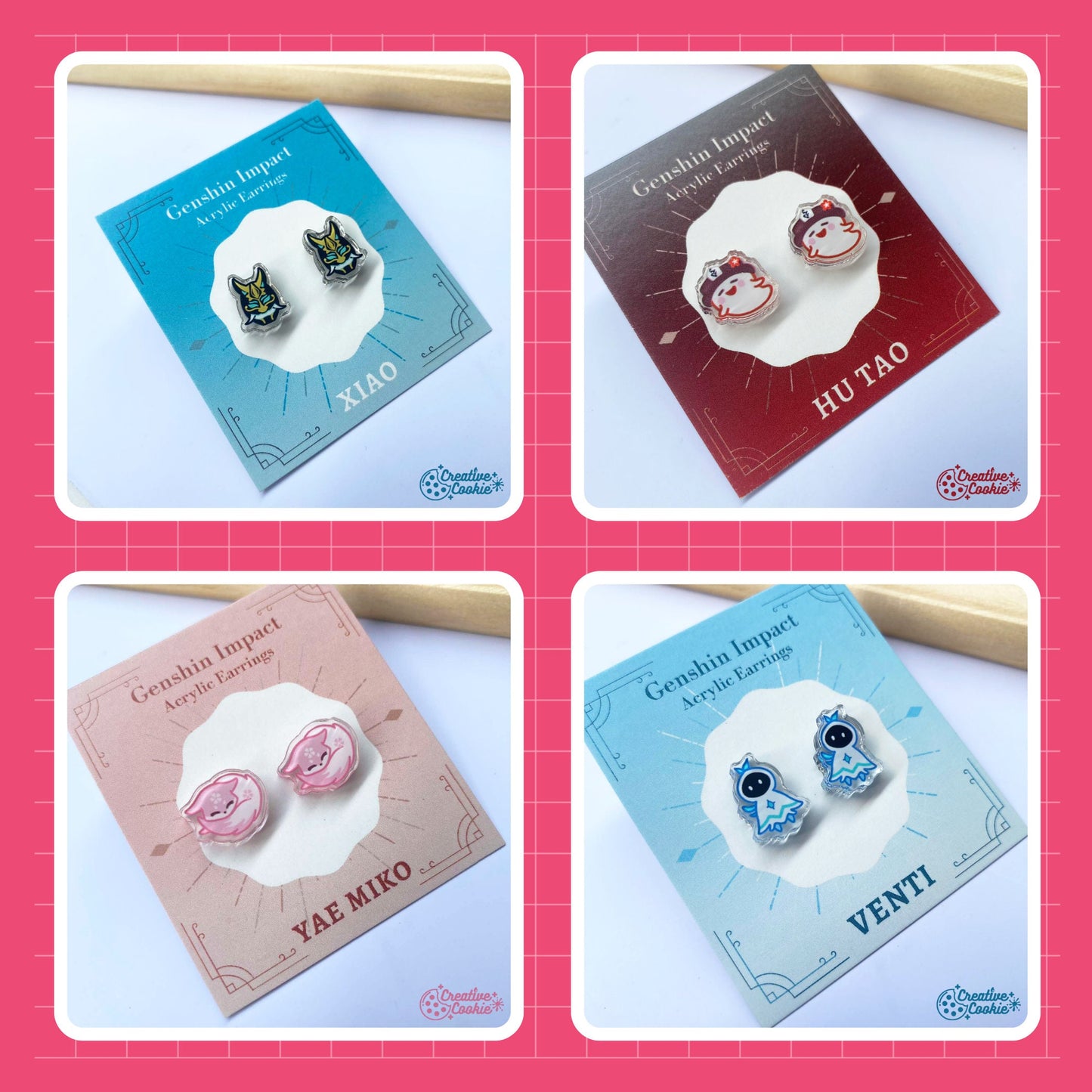 Genshin Impact Acrylic Earrings Part 1