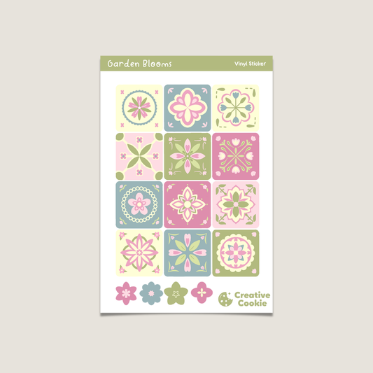 Garden Blooms Vinyl Sticker Sheet