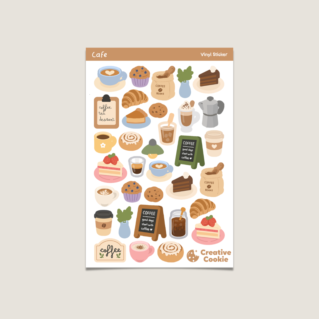 Cafe Vinyl Sticker Sheet