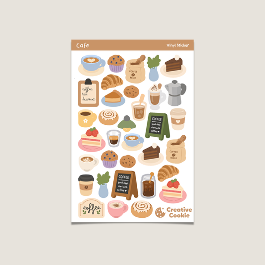 Cafe Vinyl Sticker Sheet