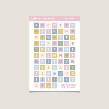 Letters Vinyl Sticker Sheet