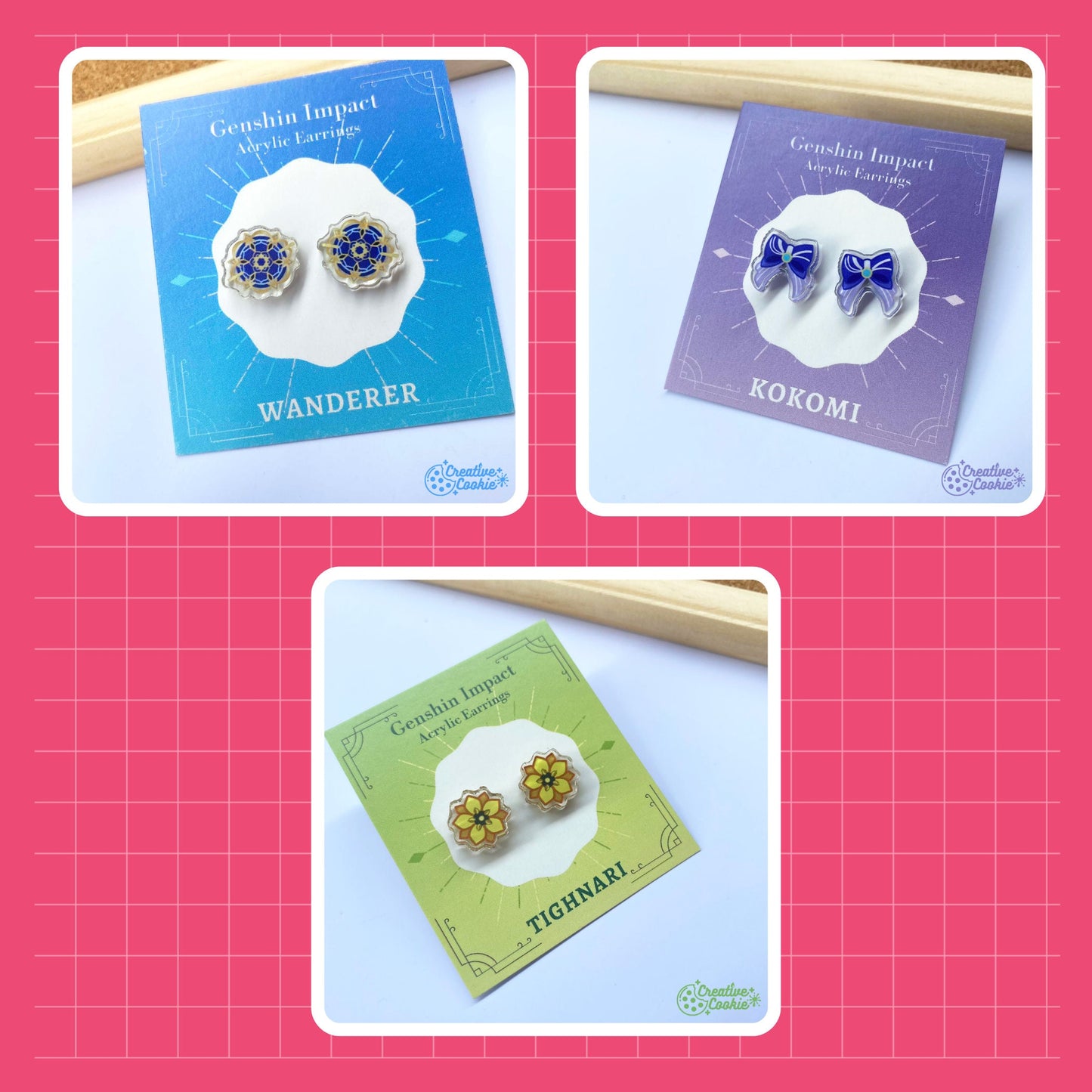 Genshin Impact Acrylic Earrings Part 1