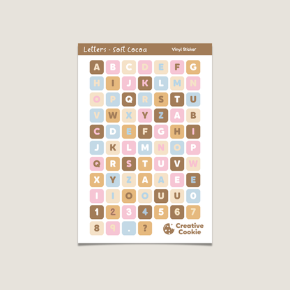 Letters Vinyl Sticker Sheet