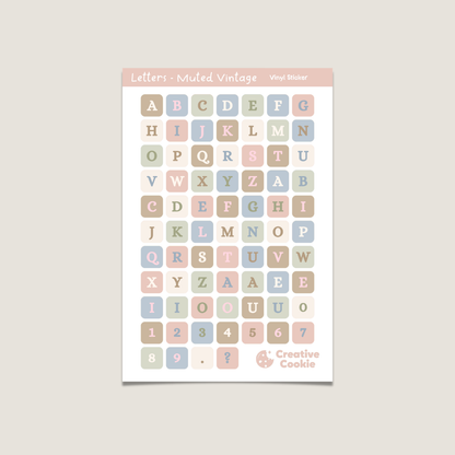 Letters Vinyl Sticker Sheet