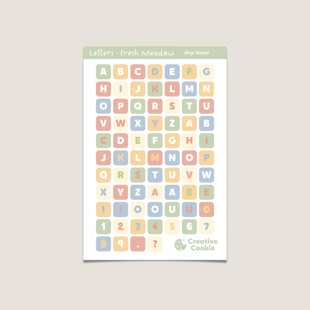 Letters Vinyl Sticker Sheet