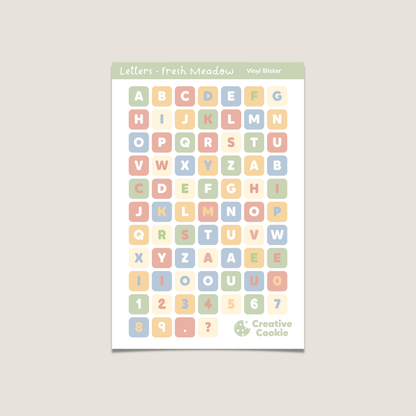 Letters Vinyl Sticker Sheet