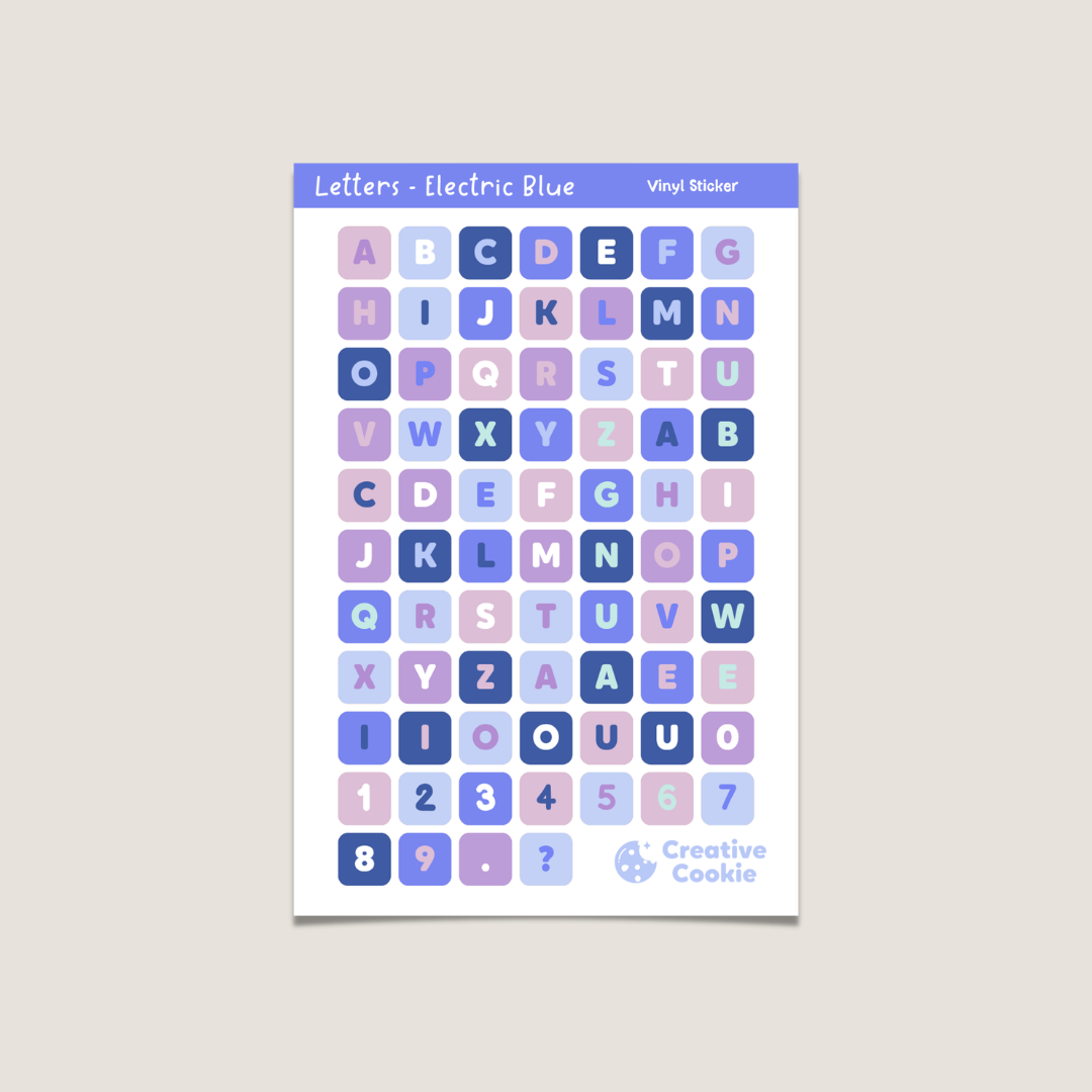 Letters Vinyl Sticker Sheet