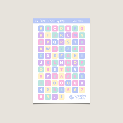 Letters Vinyl Sticker Sheet