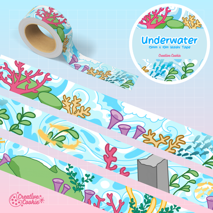 Genshin Fontaine Underwater Washi Tape