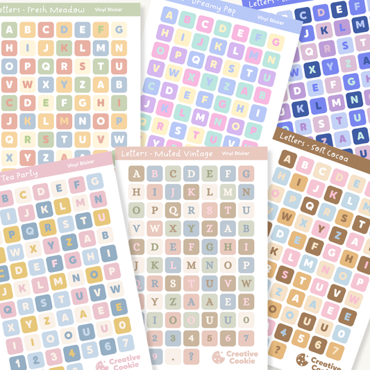 Letters Vinyl Sticker Sheet
