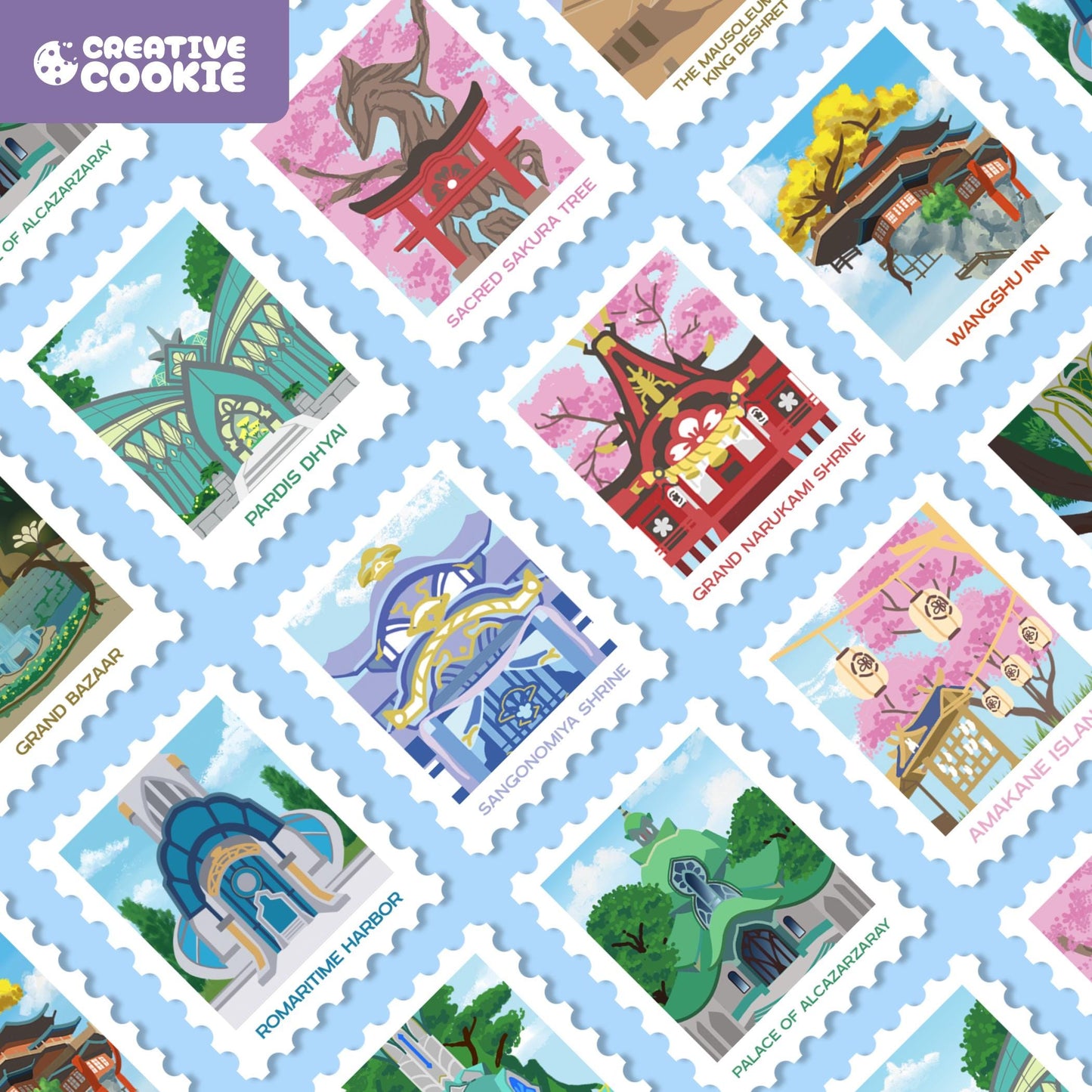 Genshin Impact Stamp Die-Cut Stickers