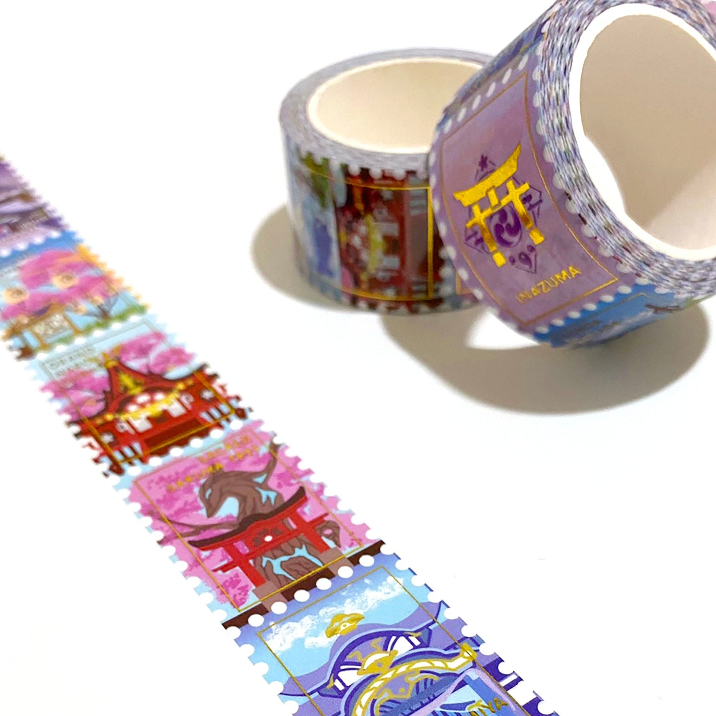 Genshin Impact Inazuma Stamp Gold Foil Washi Tape