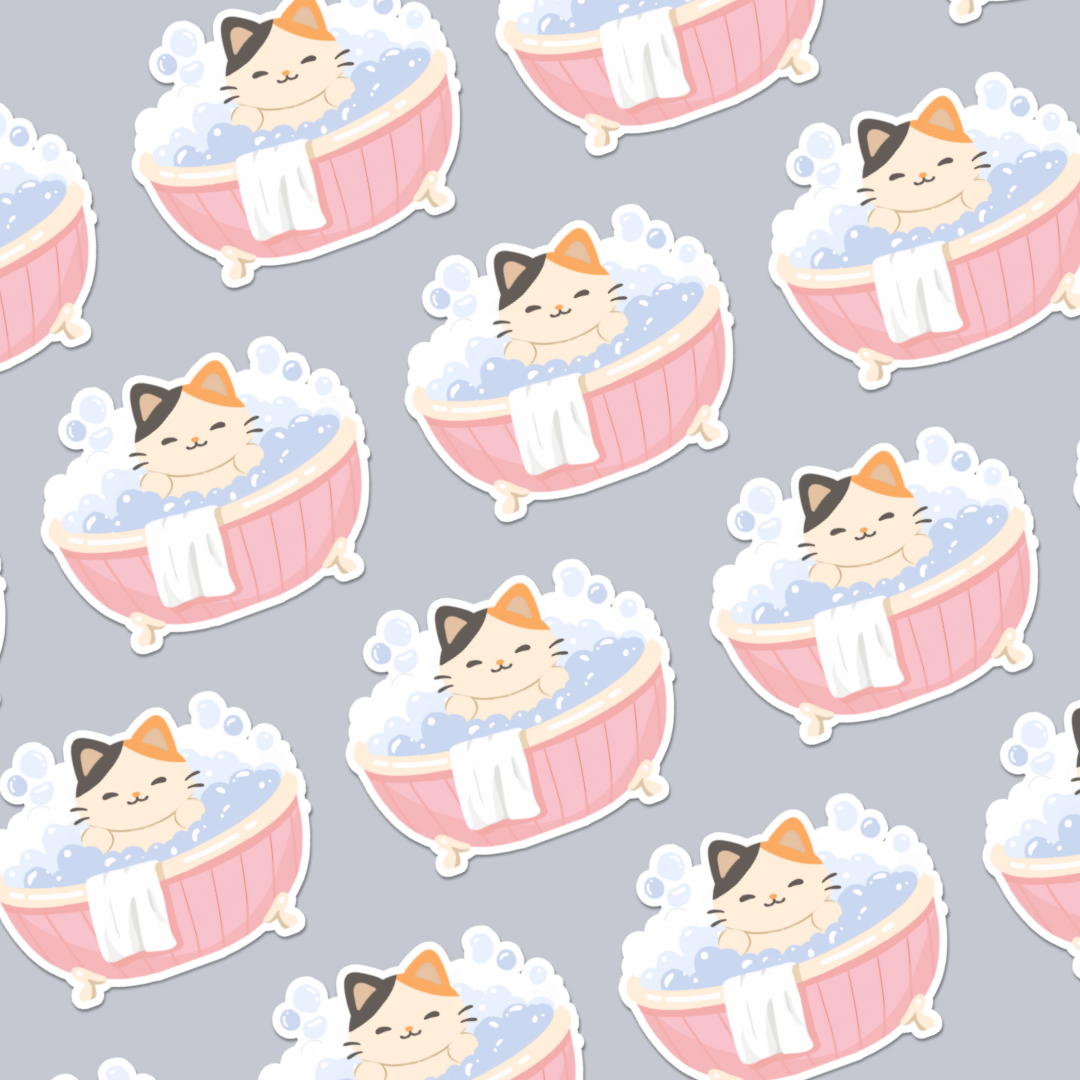 Calico Cat - Bath Die-cut Sticker