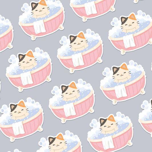 Calico Cat - Bath Die-cut Sticker
