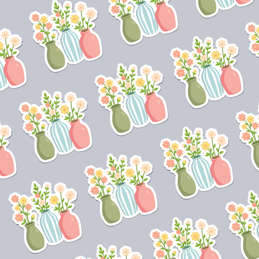 Flower Vase Die-cut Sticker